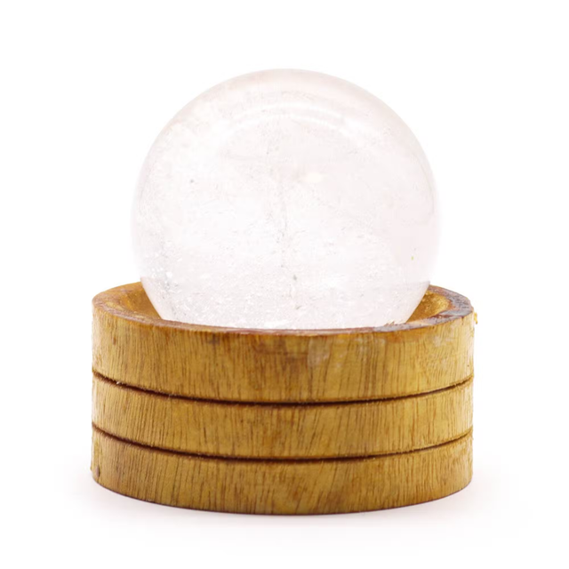 1x Gemstone Sphere 50mm - Clear Quartz with Stand
