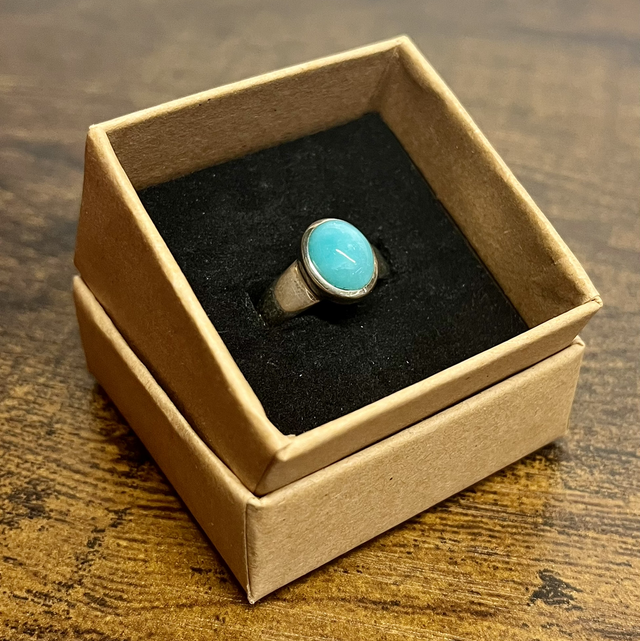 Bague en argent et Amazonite - Taille 56
