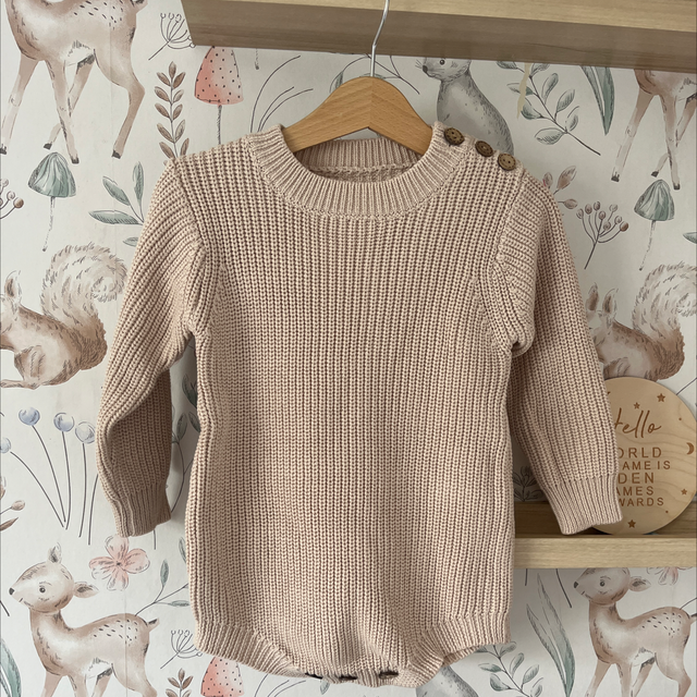 Chunky taupe Romper (1-2years)