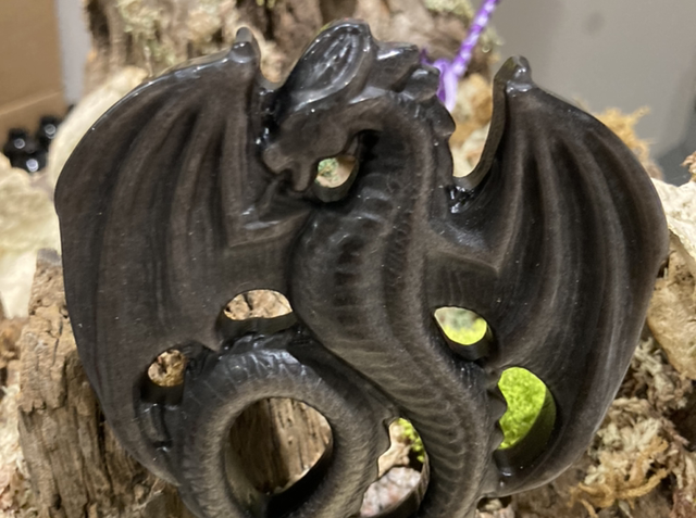Dragon silver Flash black obsidian! (Large)