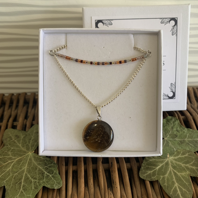 Braderie des Fées - Collier Segment Oeil de Tigre