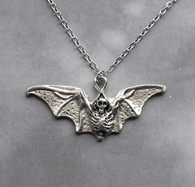 Skeleton Bat Necklace 