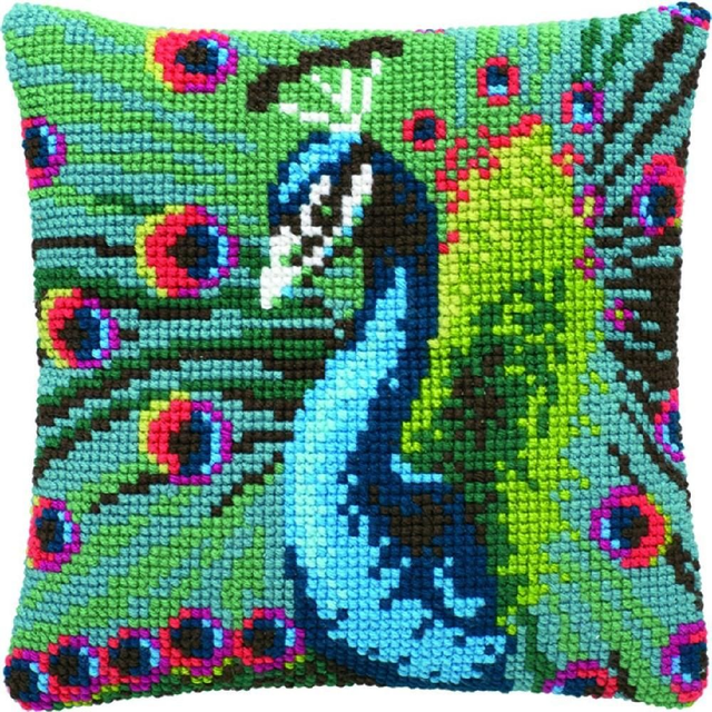 Pako Cross Stitch Kit  Cushion Front - Hip Peacock - 003.269: