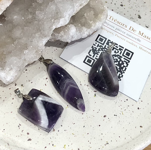 Pendentif Améthyste chevron A 