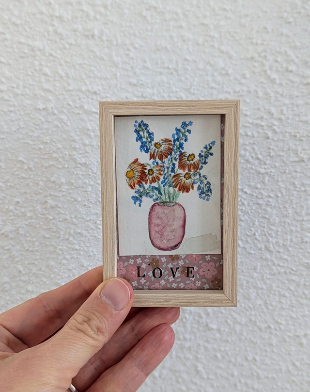 Mini cadre bois - Illustration Aquarelle - Chloé