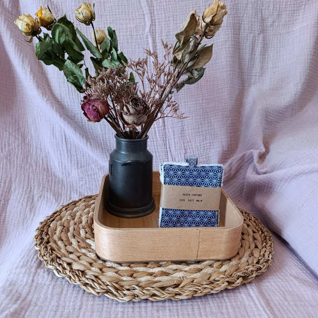 5 Cotons Lavables Étoiles Bleu Marine