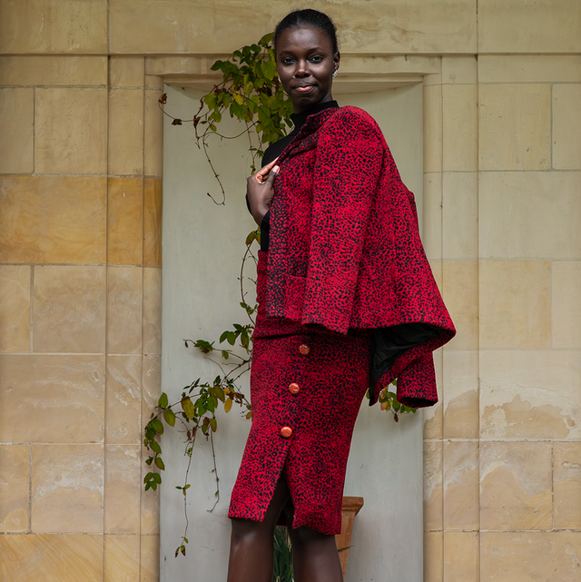 Veste et jupe longues en lainage 