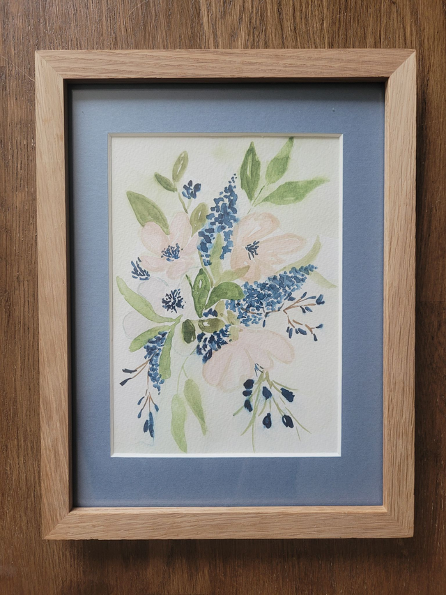 Le bouquet de fleurs bleues 