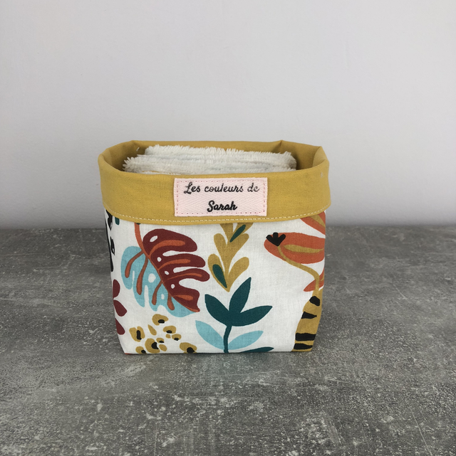 Lingettes lavables et Pochon moutarde tropical 