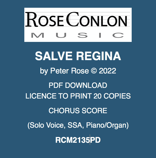 SALVE REGINA Chorus Score (Solo Voice, SSA) by Peter Rose