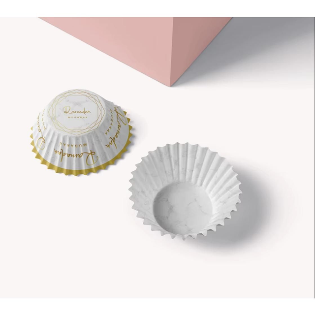 Ramadan Cupcake Case - White Gold (50 pcs)