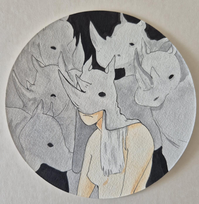 Ink24#21 Rhinoceros - Aquarelle