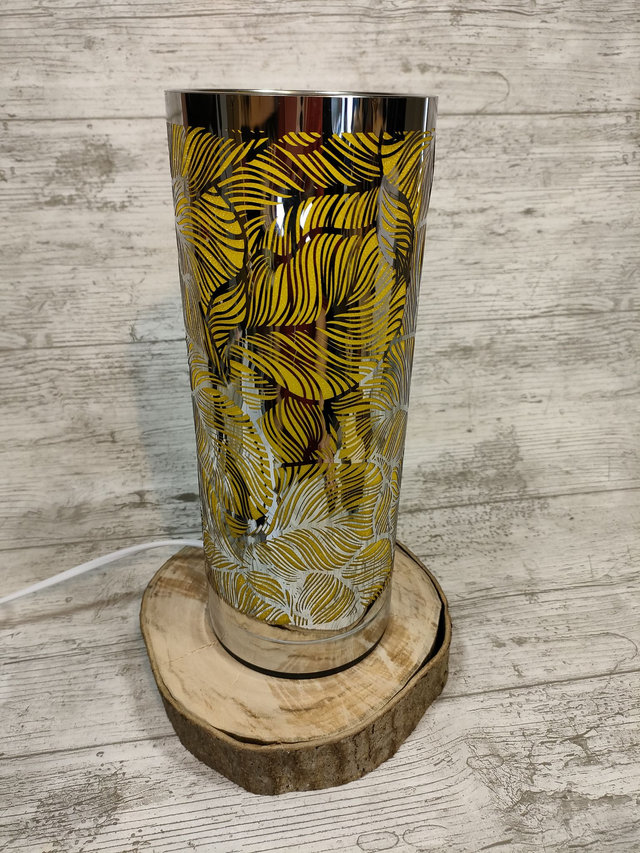 Amber &amp; Silver Touch Lamp