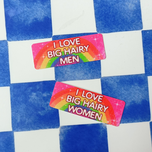 big and hairy - sand glitter sticker 