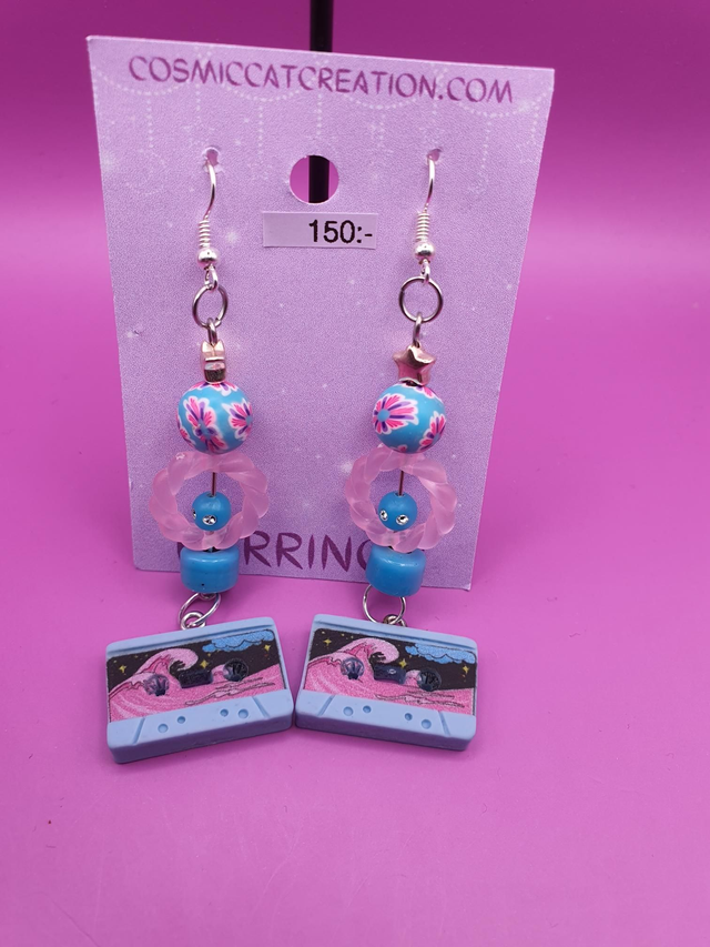 Earrings Cassette Blue