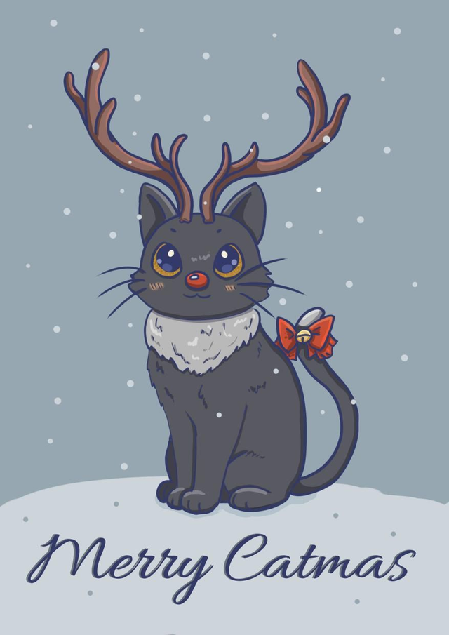 Carte chat noir 