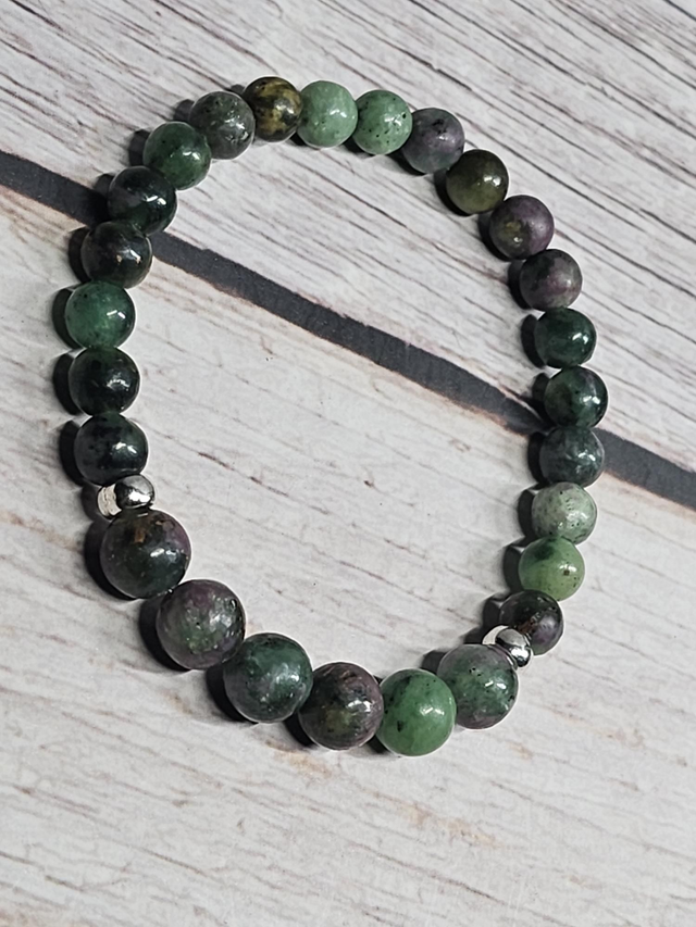 Bracelet Rubis Zoïsite 6 mm – Énergie &amp; Équilibre
