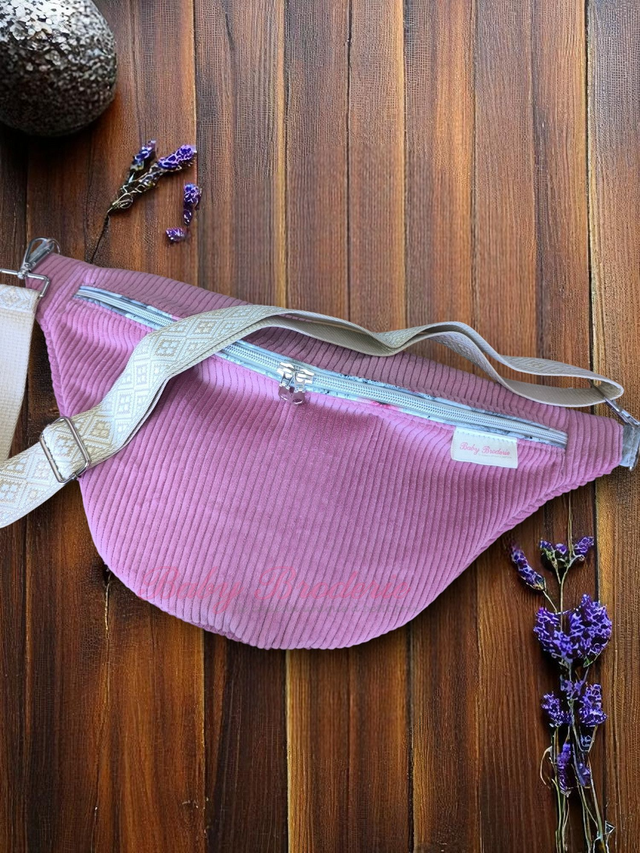 Sac Banane Rose taille L + Broderie