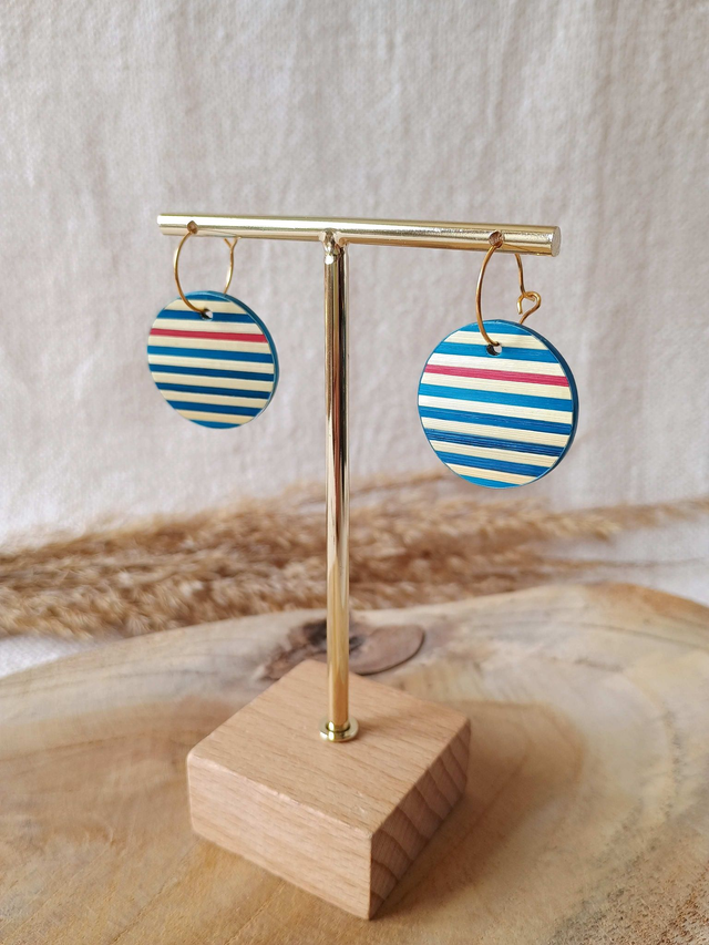 Boucles d'oreilles SIMPLE Marinière