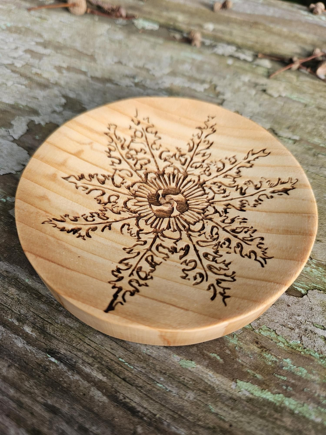 Support encens en bois de cèdre massif 