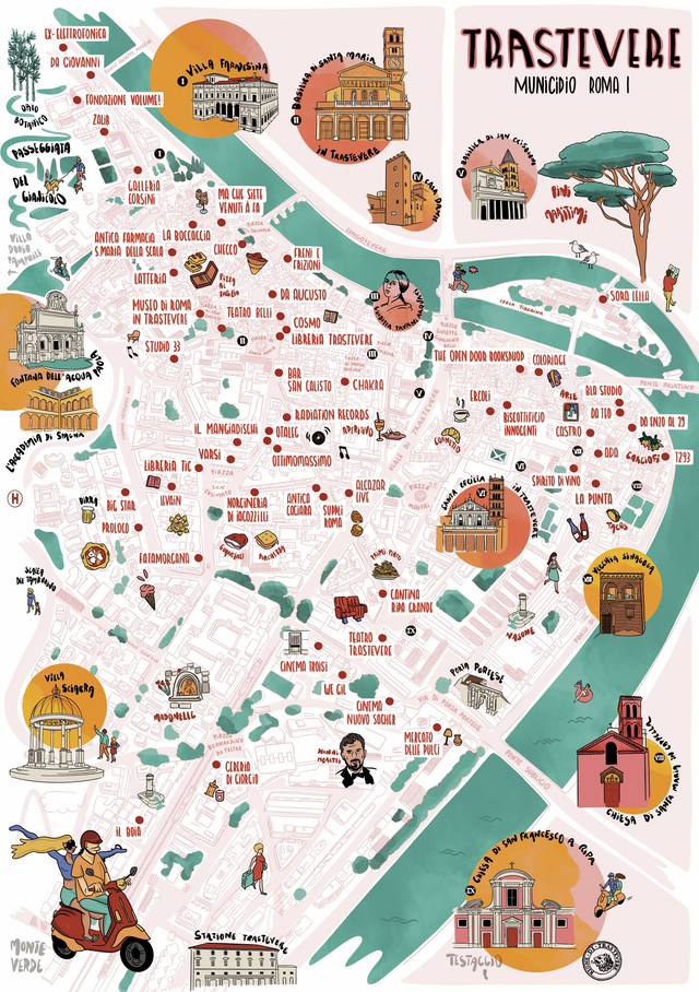 Map of Trastevere