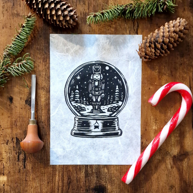 Linogravure - Boule à Neige