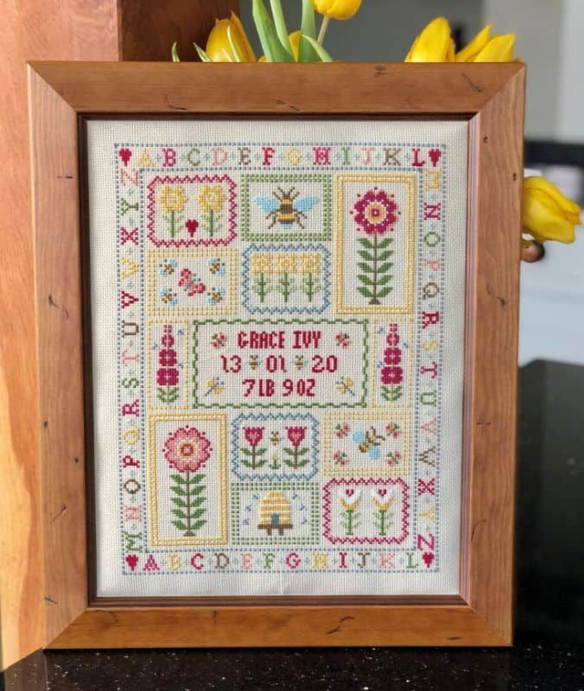 Bee Birth Sampler by Historical Sampler Co
