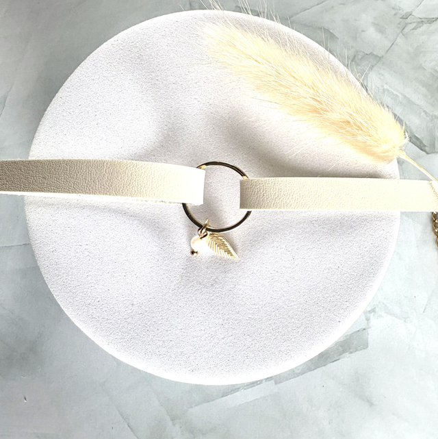 Bracelet INFINE Doré à l’Or Simili de Cactus Blanc 