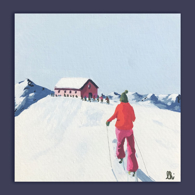 petit tableau skieur7 20X20