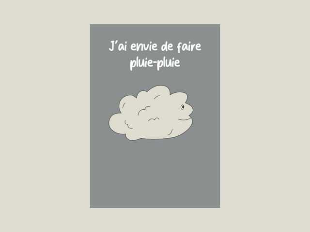 Magnet &quot; J&#039;ai envie de faire pluie-pluie &quot; 