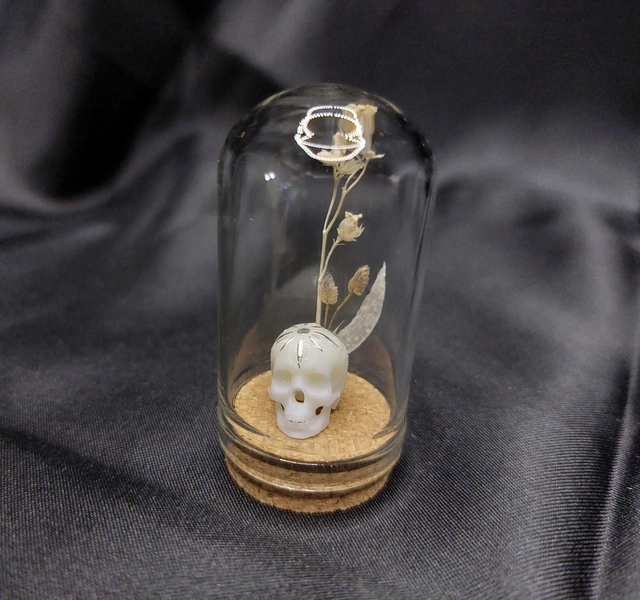 Mini-cloche crâne blanc