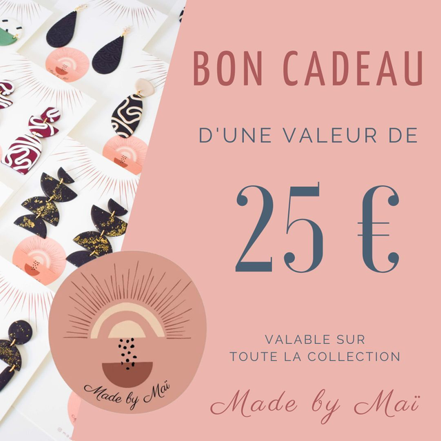 Bon cadeau d'une valeur de 25 €