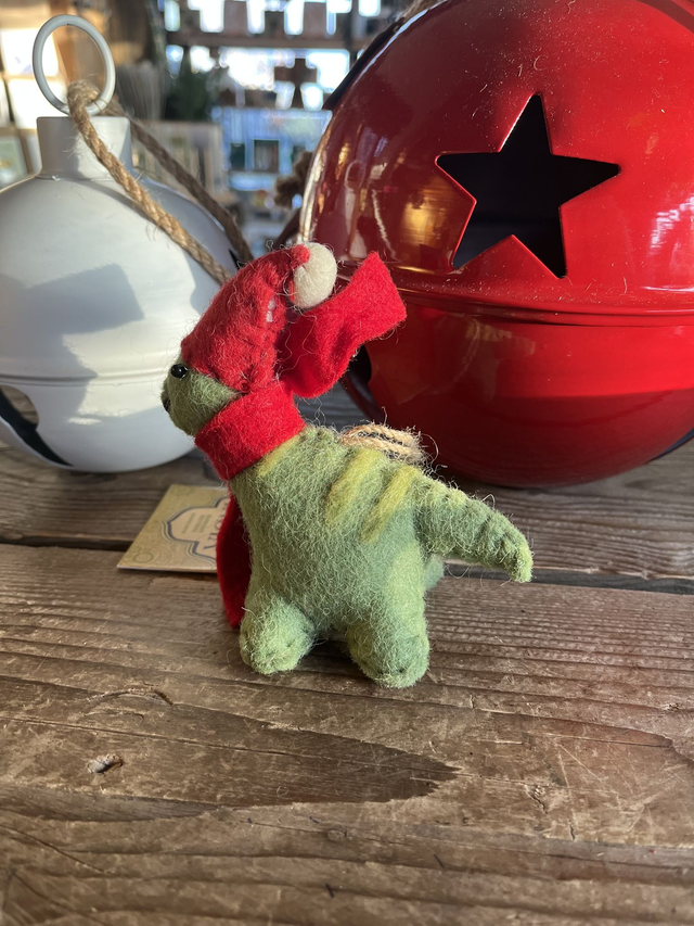 Felt Santa Dinosaur Hanging Decoration
