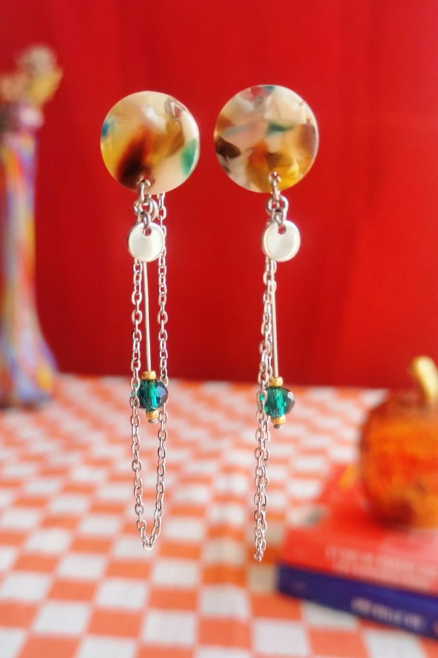 Boucles d'oreilles Puces Écailles de Tortue