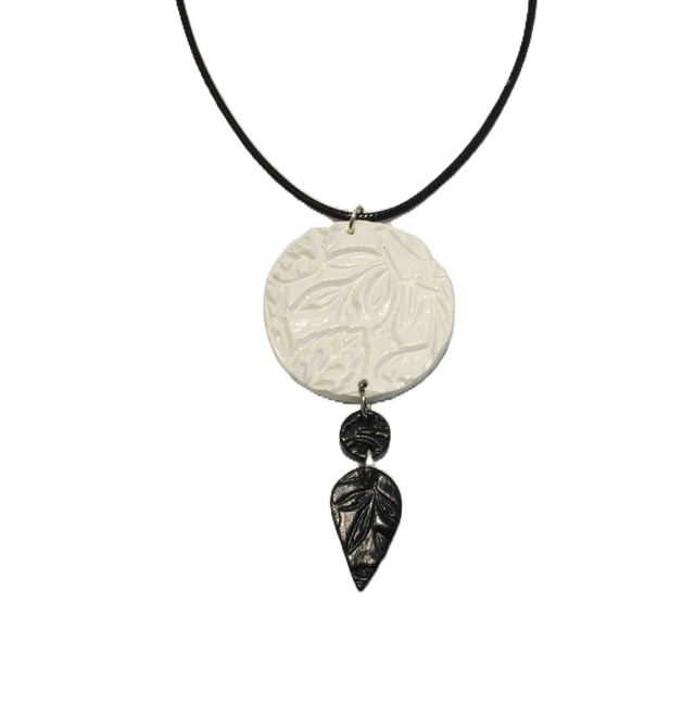 Textured Clay Pendant - Large