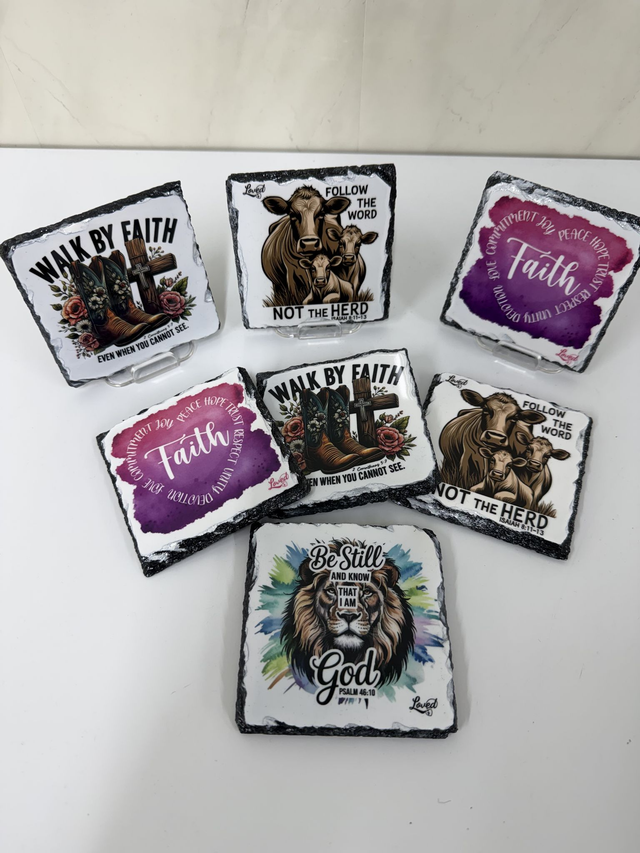 Faith Collection Slate Coaster
