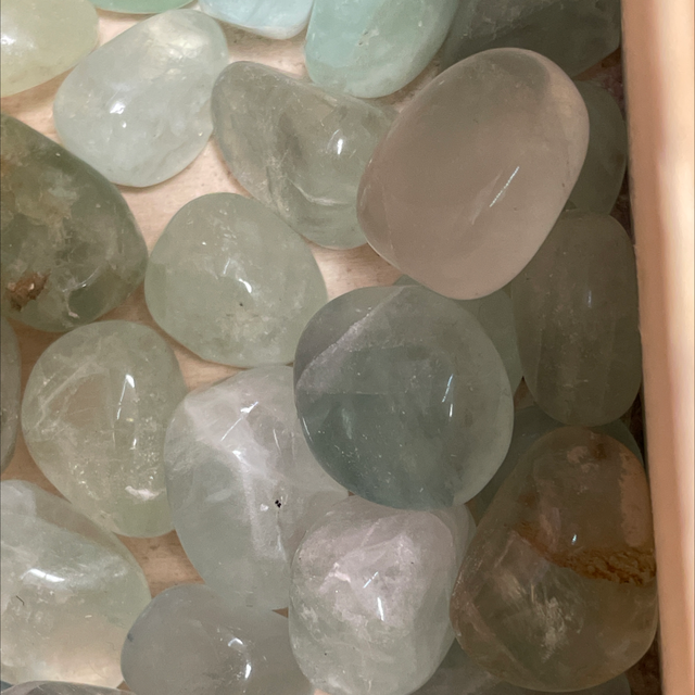 Fluorite, a member of Fluorite Group tumbled crystal