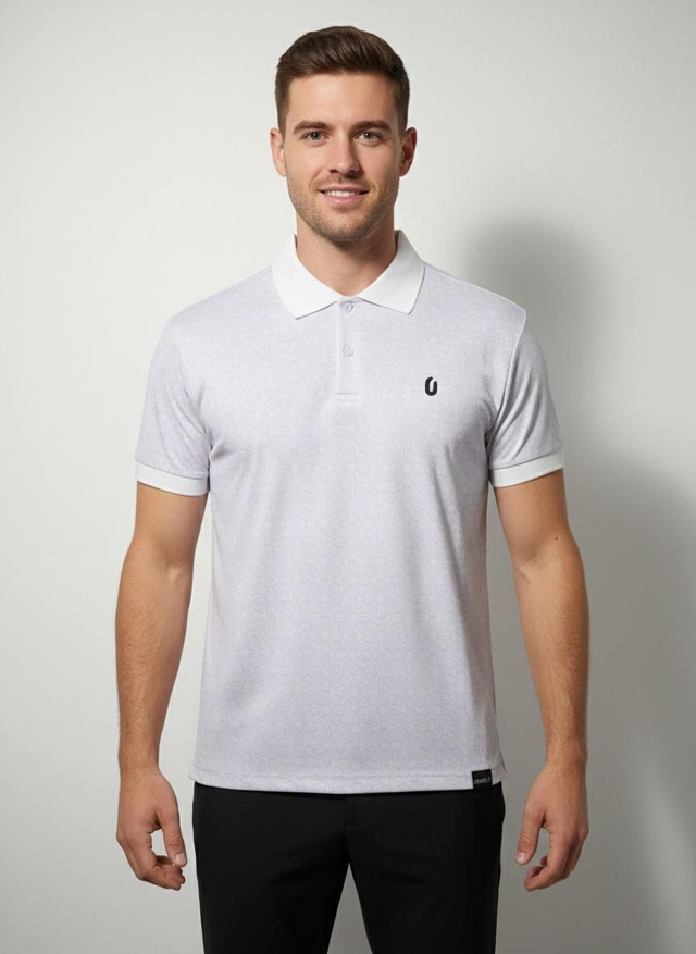 FLORAL PRINT POLO - WHITE