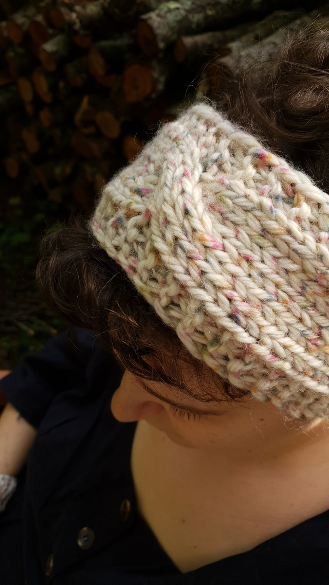 Moufles tweedy roses et cache oreilles / bandeau