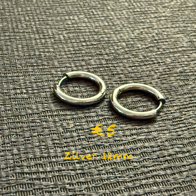 Oorbellen zilver 12mm