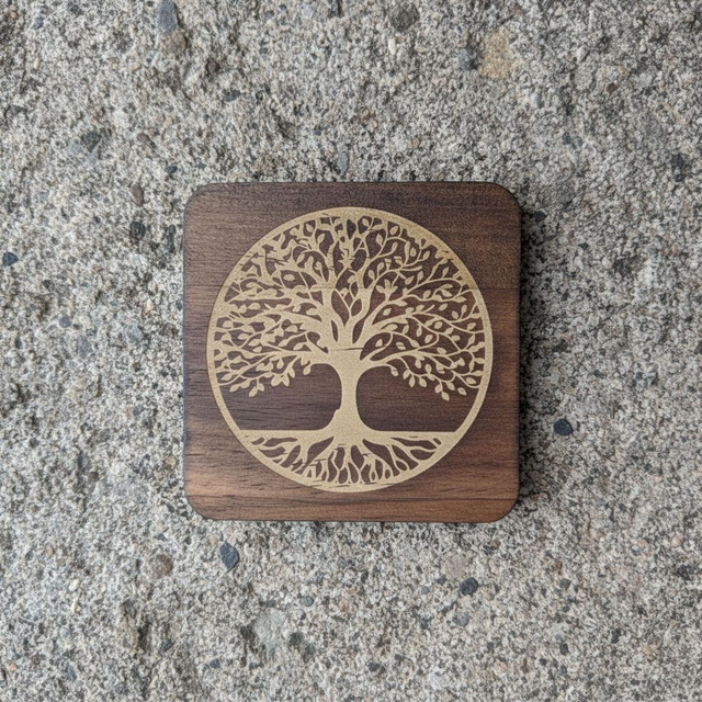 Square tree of life coaster