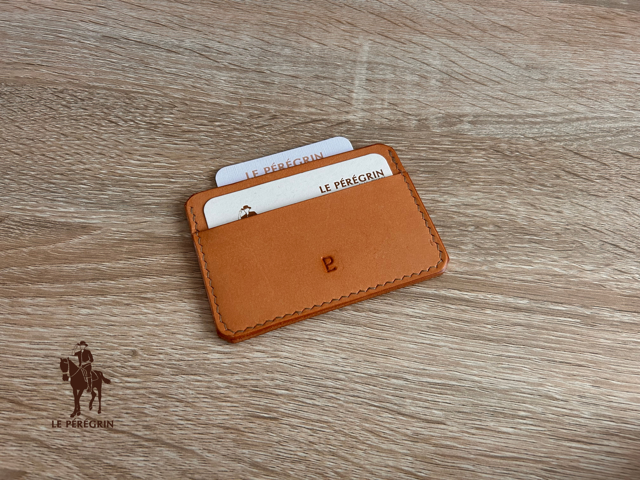 Porte-carte en cuir - Coloris « Naturel » - Fabriqué à la main en France