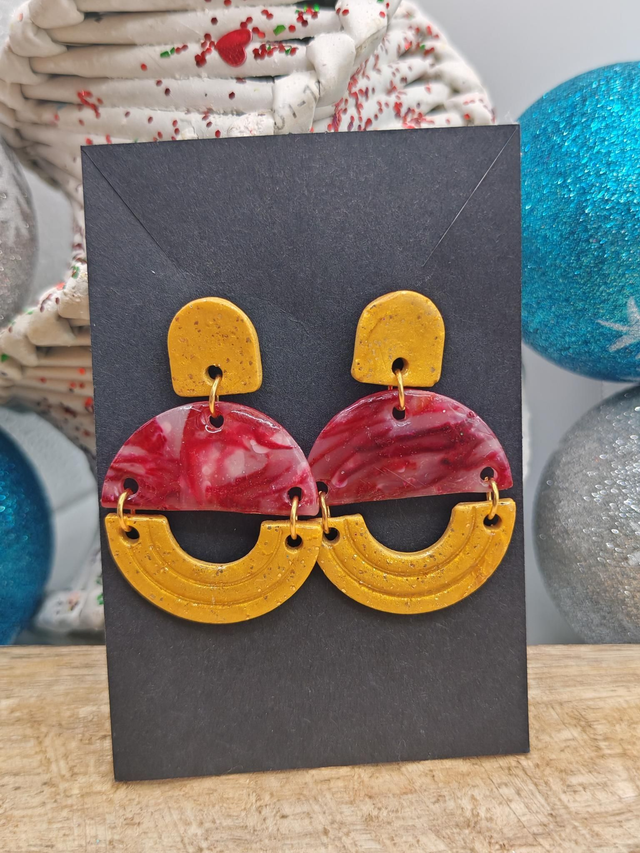 Boucles uniques marbrées Rouge 