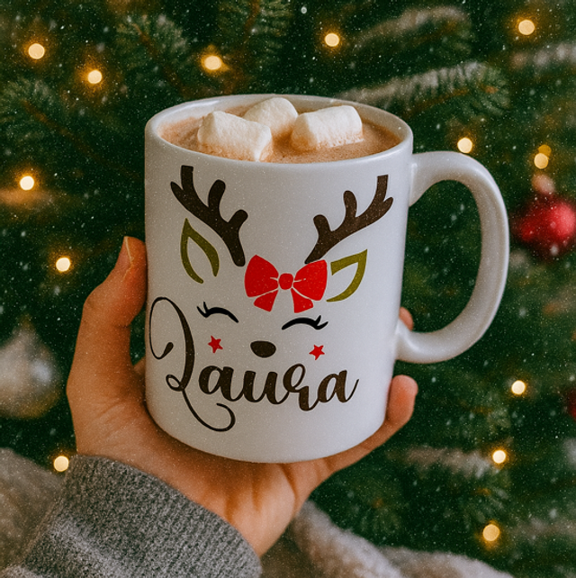 Mug personnalisé Renne de Noël 🎄🦌 340 ml 