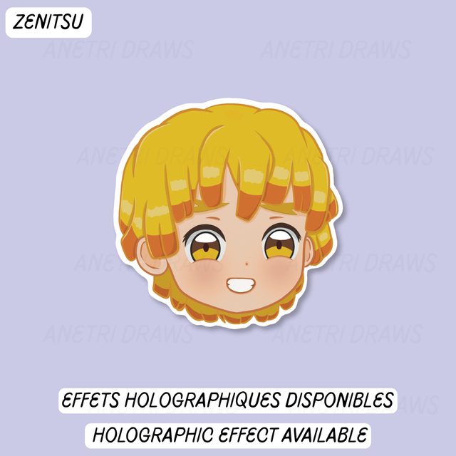 Sticker visage mignon Demon Slayer | Zenitsu AGATSUMA