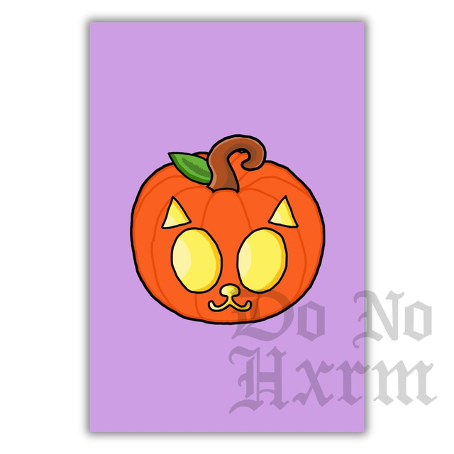 Pumpkin Cat Art Print (6x4)