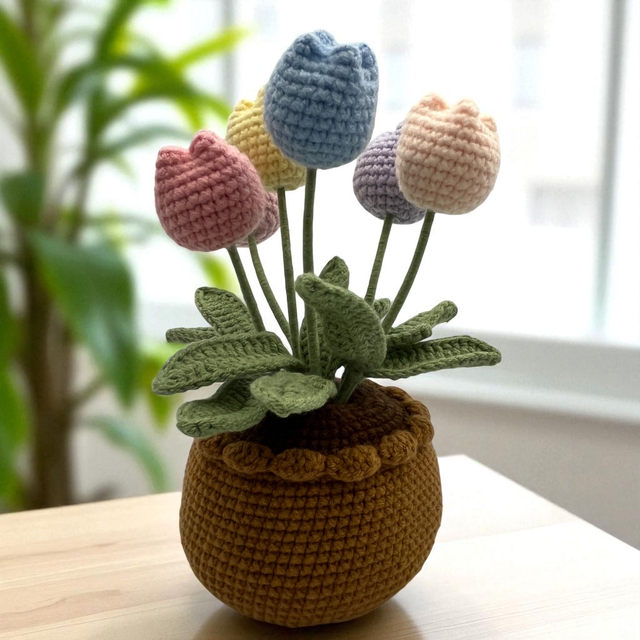 Tulipes pastel en pot