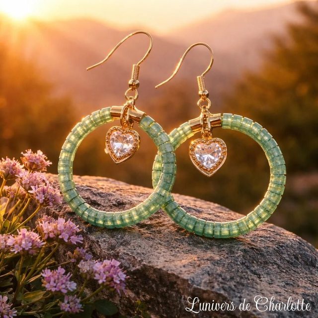 Boucles d'oreilles "Aventurine verte" BO-186