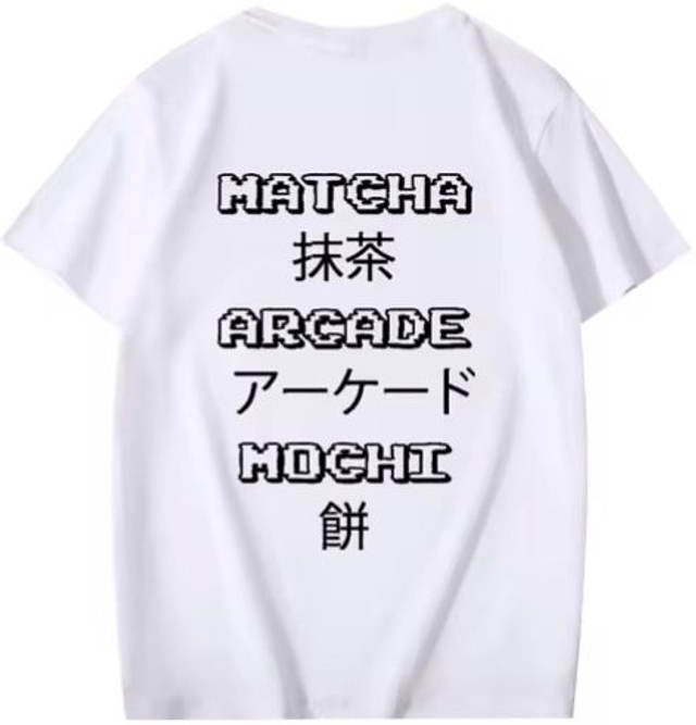 T-Shirt “Matcha Arcade Mochi” – Édition Japon Street Blanc