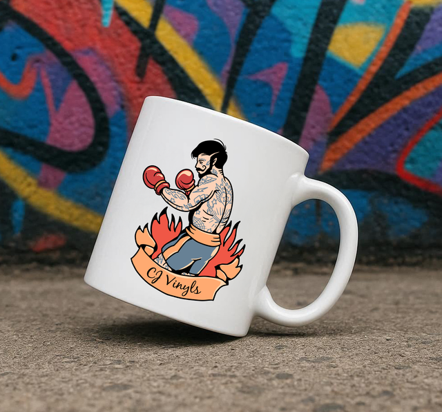 Traditional Tattoo Style Boxer 11oz Ceramic Printed Mug Design